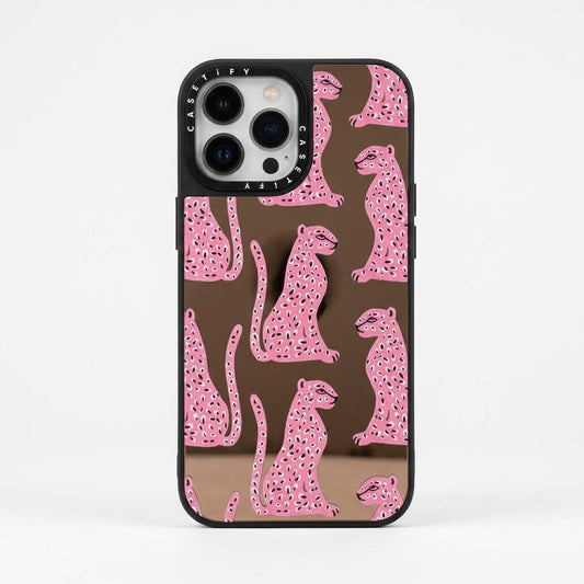 Carcasa Espejo Leopardo Rosada