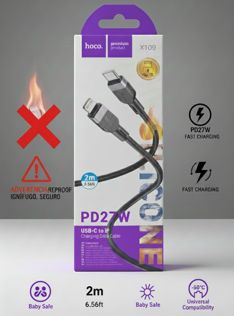 Cable HOCO Original Ignífugo (2m) 27W