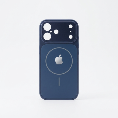 Carcasa Glass elegante iPhone 17 Azul / Naranjo