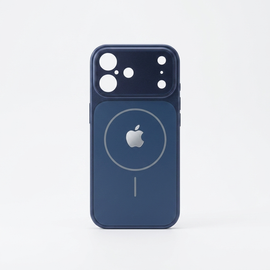 Carcasa Glass elegante iPhone 16 Azul