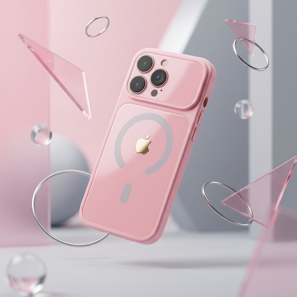 Carcasa con Magsafe y proteccion de Camaras Rosada