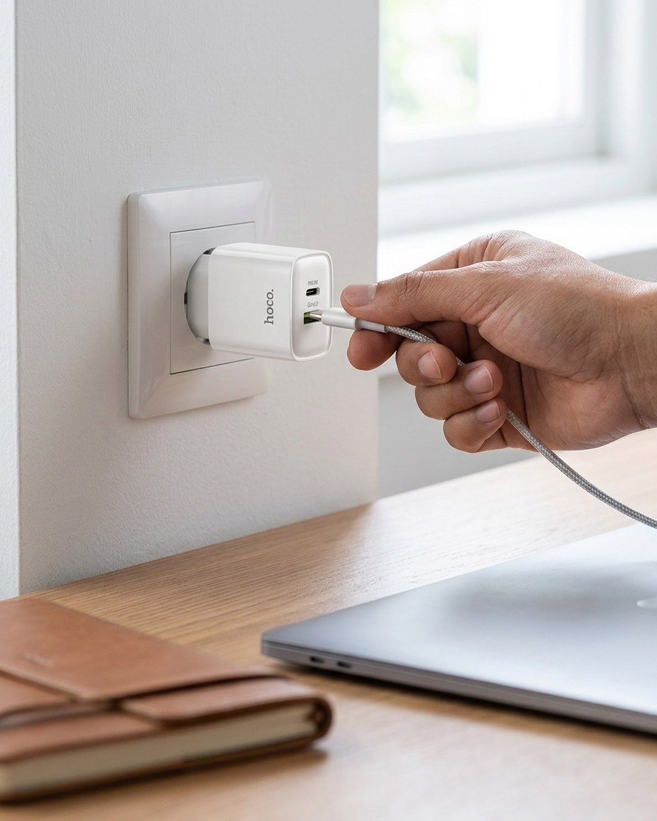 Adaptador HOCO 25W Carga Rápida (Doble entrada)