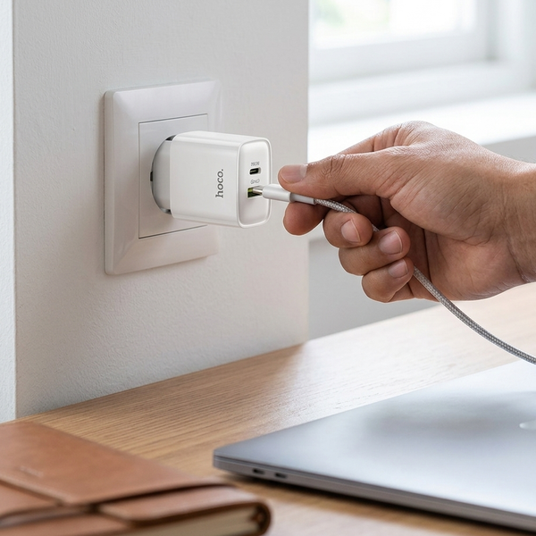 Adaptador HOCO 25W Carga Rápida (Doble entrada)